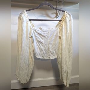 Urban Outfitters Puff Sleeve Corset Top Women's Medium